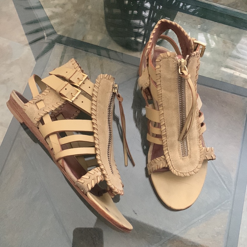 IRO Gladiator Leather Sandals with Whipstitch Detail